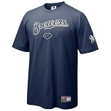 Nike Milwaukee Brewers Navy Blue 2008 Practice T-shirt