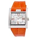 AK Anne Klein Women's Silvertone and Orange Accented Watch #108901SVOR