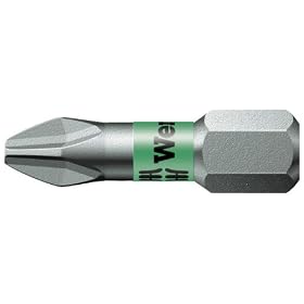 Wera Series 1 851/1 BTZ BiTorsion Bit, Phillips PH 2 Head x 1/4" Drive