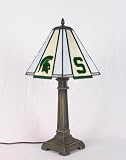 Michigan State Spartans Stained Glass Lamp with Logo Panels