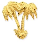 14k Double Palm Tree Slide - JewelryWeb