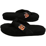 NFL Cincinnati Bengals Ladies Black Plush Thong Slippers (9/10)