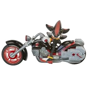  Shadow the Hedgehog ~3 inch Mini-Figure & Motorbike: Sonic Sega All-Stars Racing Figure & Vehicle Playset