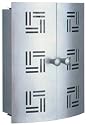 Schlüsselkasten mit 10 Haken aus pulverbeschichtetem Metall in alu gloss, Breite 21cm x Tiefe 10cm