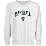 NCAA Marshall Thundering Herd Youth White Logo Arch Applique Crew Neck Fleece Sweatshirt