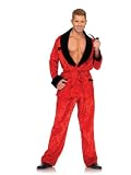 2Pc Ultimate Bachelor, Satin Flame Print Robe And Pajama Bott
