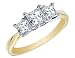 Diamond Engagement Anniversary Three Stone Ring 1 Carat (ctw) in 14K Yellow Gold