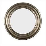 Nob Hill Round Wall Mirror in Antique Silver