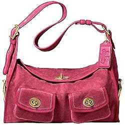 Coach Suede Haversack Shoulder Handbag Bag Tote 12797 Pink