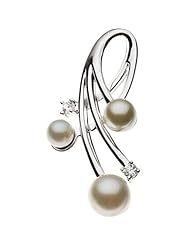 Platinum White Akoya Cultured Pearl and Diamond Pendant -- LIFETIME WARRANTY