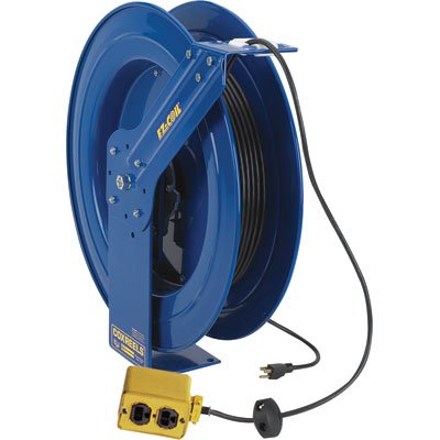 41iILxrrwXL Coxreels EZ Coil Safety Series Power Cord Reel with Quad Receptacle 100 Ft Model EZ PC24 0012 B