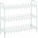 Metaltex USA Inc. 9-Pair Shoe Rack, White