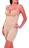 Comfortable and Firm Thigh Slimming Torsette. Available in Black or Nude