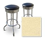 2 BeigeVinyl Custom Specialty Swivel Chrome 29"Bar Stools (Everette Oyster) ....