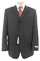Jones NY Mens 3 Button Black Pinstripe Wool Suit - Size 42S