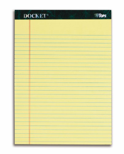 TOPS Docket Legal Pad, 8.5 x 11.75 Inches, 50 Sheets/Pad, 3-Pack, Canary, (63433)