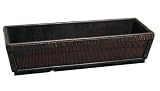 21 in. Rectangular Taprd Flat Bamboo Weave Planter