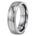 Engraved Grooved Domed Polished Titanium Ring (7mm) - Sizes 6 - 13