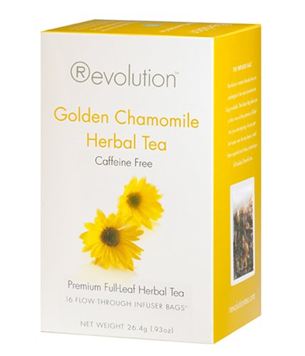 Revolution Tea, Golden Chamomile Herbal Tea (Caffeine Free), 16 Flow-through Infuser Bags... by Revolution Tea