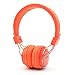 GranVela® Q8 Lightweight Foldable Wireless Bluetooth On-Ear Headphones with Microphone, Micro SD Card Player, FM Radio and 3.5mm Detachable Cable Stereo Headset - Orange