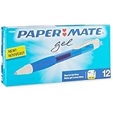 Paper Mate 1753363 Retractable Gel Pen, Fine Point, Blue, 12-Pack