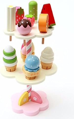 New 2016 Wooden Kitchen Playsets New wooden Three layers ice cream stand Pretend Play Simulation food candy Christmas birthday gift toys for children