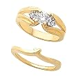 18K Yellow Gold Diamond Wedding Set - 0.62 Ct.