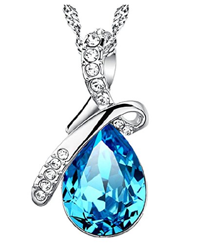 Amor Austria Angel Tear Drop-shaped Crystal Pendant Necklace