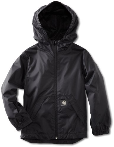 Top Rated !!! for Carhartt Boys 2-7 Packable Hooded Rain Jacket, Black, XX-Small-4/5