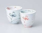花やぎ湯呑（大・小セット）　　【千茶　有田焼】