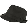 Gabardine Fedora Trilby Gangster Hat Charcoal Gray XL 7-1/2