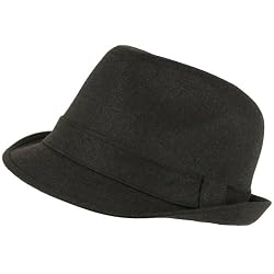 Gabardine Fedora Trilby Gangster Hat Charcoal Gray XL 7-1/2