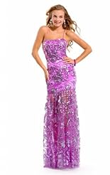 Maternity Chiffon/Taffeta/Tulle Lace Crystals Crystal Slit Applique Open-Back Beaded Prom Dress 