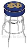 Notre Dame (ND) 25 inch Double-Ring Chrome Bar Stool