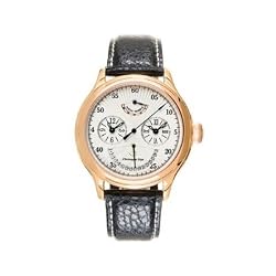 Christophe Skye - Dualtimer RG Automatic Rose Gold-tone/ Leather Strap Watch. Model: CS-843332001624