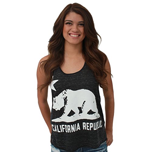 California Republic Silhouette Flowy Racerback Tank Top Shirt