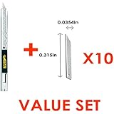 The maximum sharpness / Made in Japan /OLFA 9mm Stainless Steel Auto-Lock Graphics Utility Knife & 9mm Snap-Off Art Blade, 10-Pack Value Set (with our shop original description of goods)