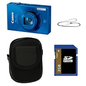 Canon PowerShot ELPH 520 HS 10.1 MP CMOS Digital Camera Bundle with Canon Metal Neck Strap, Carrying Bag & 2 GB SD Card