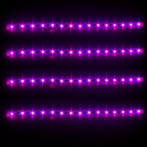 Partsam 4x 30CM 5050 SMD Car Waterproof DRL Driving Led Strip Lights Pink Purple 12V