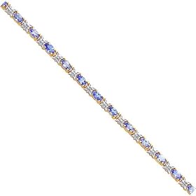 14K Gold 5cttw Diamond and Tanzanite Bracelet Jewelry 7 by FindingKing