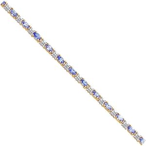 14K Gold 5cttw Diamond and Tanzanite Bracelet Jewelry 7 by