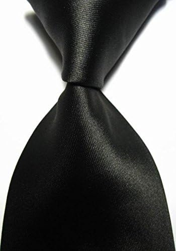 Kristy Tok Collection - Black Simple Plain Series Jacquard Woven Silk Men's Neckties with Designs - CPHQ (Compatible Price &amp; High Quality)