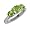 2.10 Ct 3-Stone Round Green Peridot .925 Sterling Silver Ring 1X6mm and 2X5mm