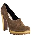 Prada cigar suede lug sole pumps