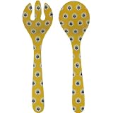 Le Cadeaux Triple Weight Melamine Patterned Utensils Set, Fleur de Provence Yellow