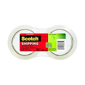 Scotch Sure Start Shipping Packaging Tape, 1.88 Inches x 54.6 Yards, 2 Rolls (3450-2)
