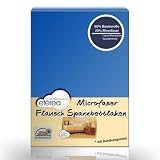 Produkt-Bild: 2 Teilige Flauschiges Microfaser Teddy Flausch Spannbettlaken Spannbetttuch Royal Blau 90x200 - 100x200
