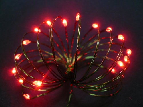 Starlite Creations Battery Operated LED Ultra Slim Wire, 9 ft, 36 LEDs, Red Bundle Set