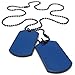 KONOV Army Style 2pcs Dog Tag Pendant Men's Necklace Chain, Blue