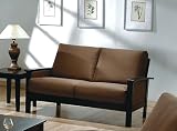 Cheap Tan Microfiber and Cappuccino Wood Couches  For Sale – Discount AtHomeMart Couches